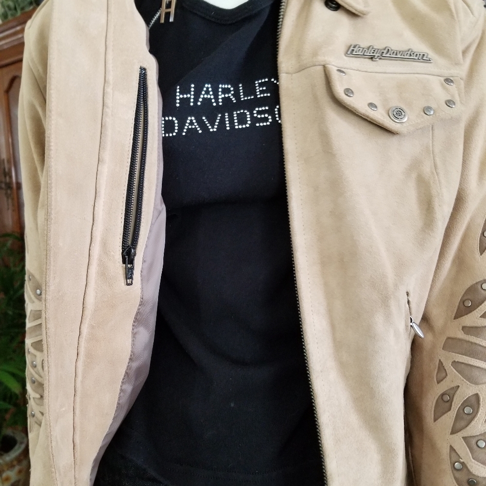 HARLEY DAVIDSON  Brushed Leather Motorcycle Jacket